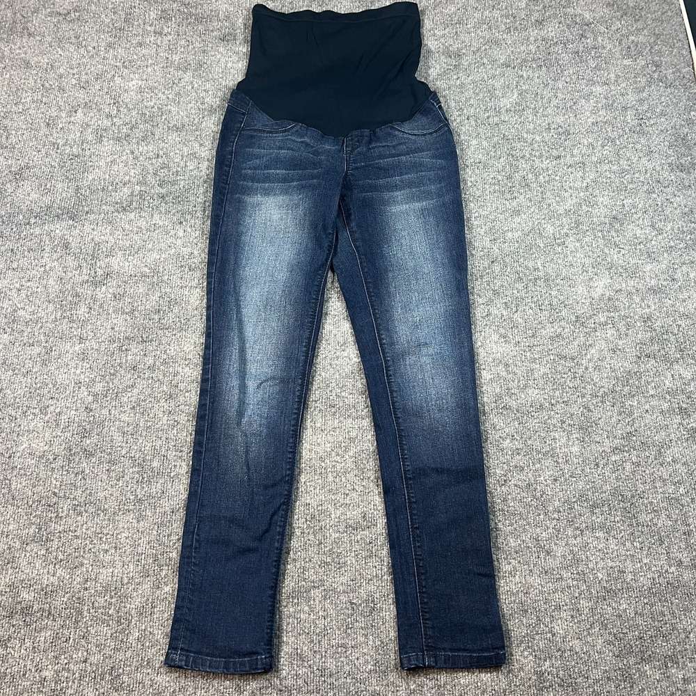 1822 Denim Maternity Jeans Womens 27 Blue Denim Stretch Over The Belly Skinny